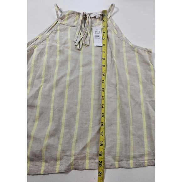 NWT Ann taylor linen blend summer tank career casual layering beige yellow Small - Picture 8 of 8